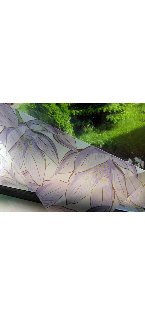 Folie geam autoadezivă Scarlett, Folina, model floral mov, 100 cm lăţime