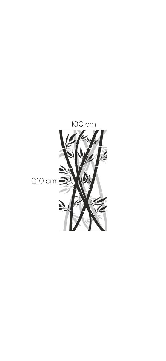 Folie geam cabină duş, Folina, sablare cu model frunze bambus, rolă de 100x210 cm