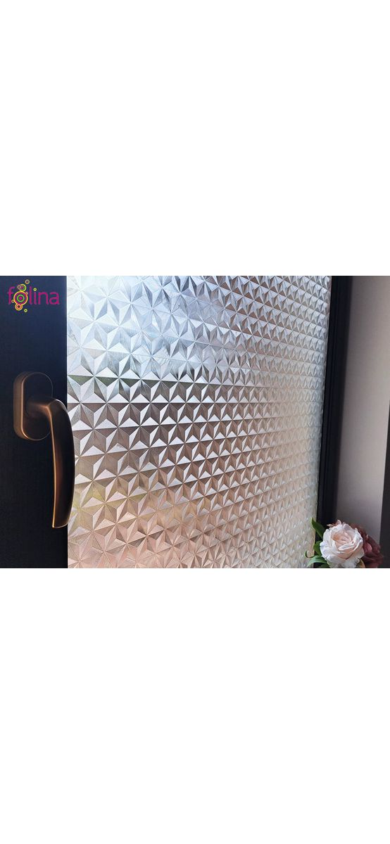 Folie geam autoadezivă, Folina, sablare cu model geometric translucid, 120 cm lăţime