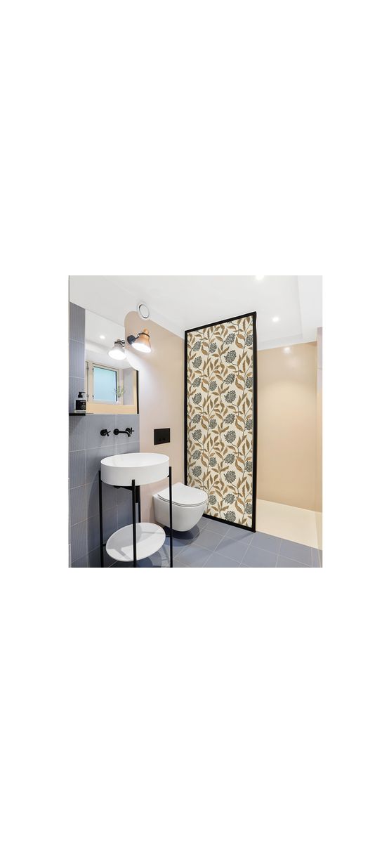 Folie geam cabină duș, Folina, sablare cu model fructe de soc, rolă de 100x210 cm