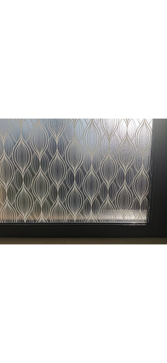 Folie geam electrostatică Charis, d-c-fix, efect de sablare, imprimeu alb, 67X90 cm