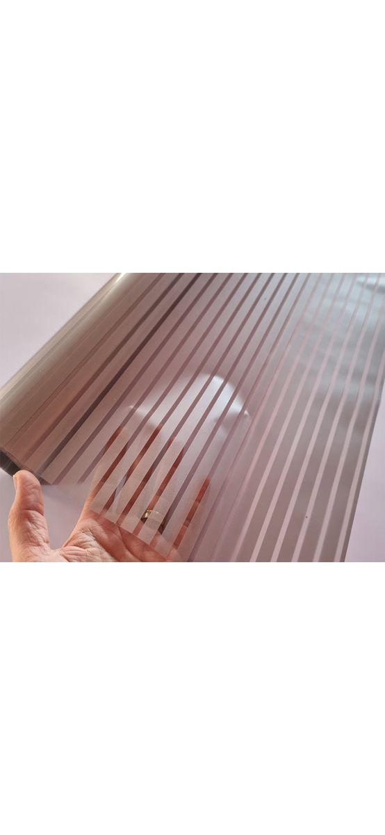 Folie geam autoadezivă, Iridium Silver, transparentă cu dungi orizontale argintii, rolă de 75x152 cm