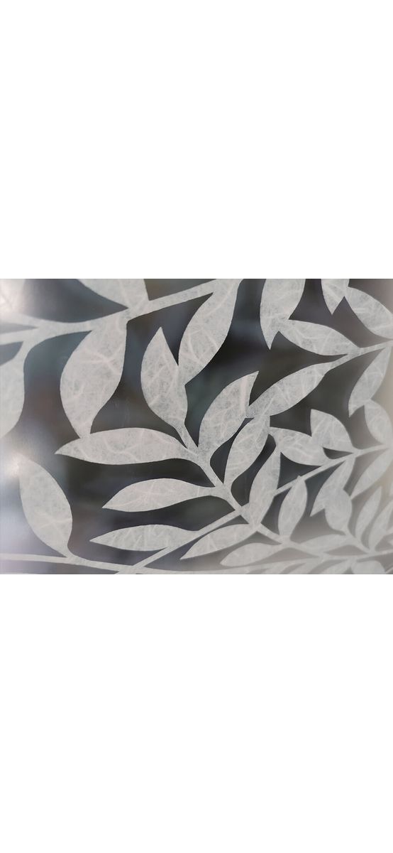 Folie geam electrostatică Jane, d-c-fix, efect de sablare, imprimeu crenguţe albe, 67x195 cm
