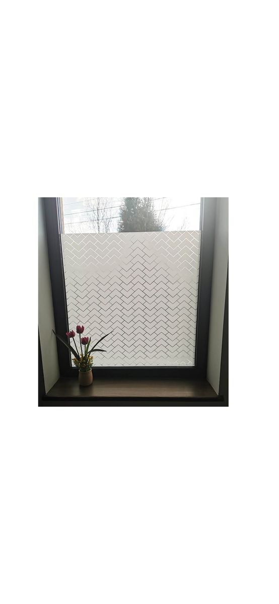 Folie geam electrostatică Chester, d-c-fix, sablare cu model geometric alb, 67x100 cm