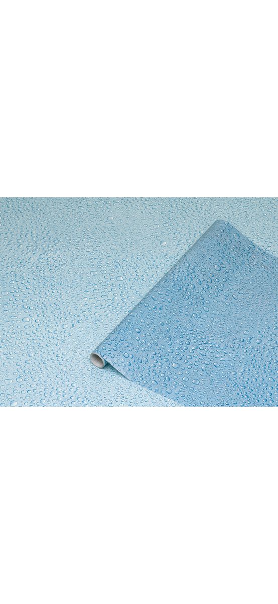 Folie cabină duş Tropfen, d-c-fix, sablare albastra cu model stropi de apă, 45x200 cm