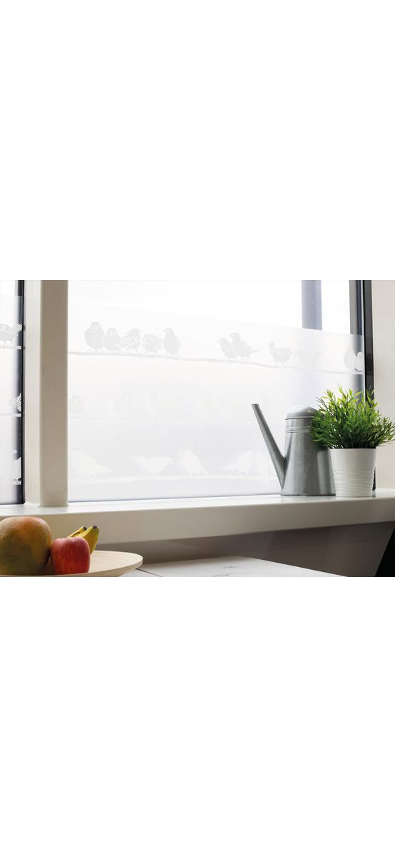 Folie geam electrostatică Filippa, d-c-fix, bordură decorativă cu model păsări, 45 cm lăţime
