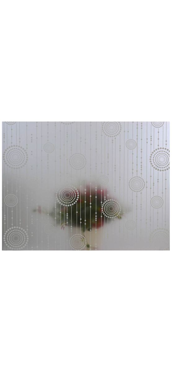 Folie geam autoadezivă Folina Strings, sablare cu model geometric alb, 90 cm latime