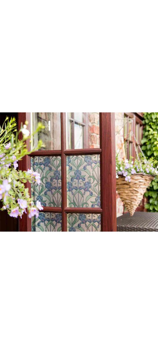 Folie geam autoadezivă, Minster, d-c-fix, imprimeu floral, translucidă, rolă de 45 cm x 3 metri