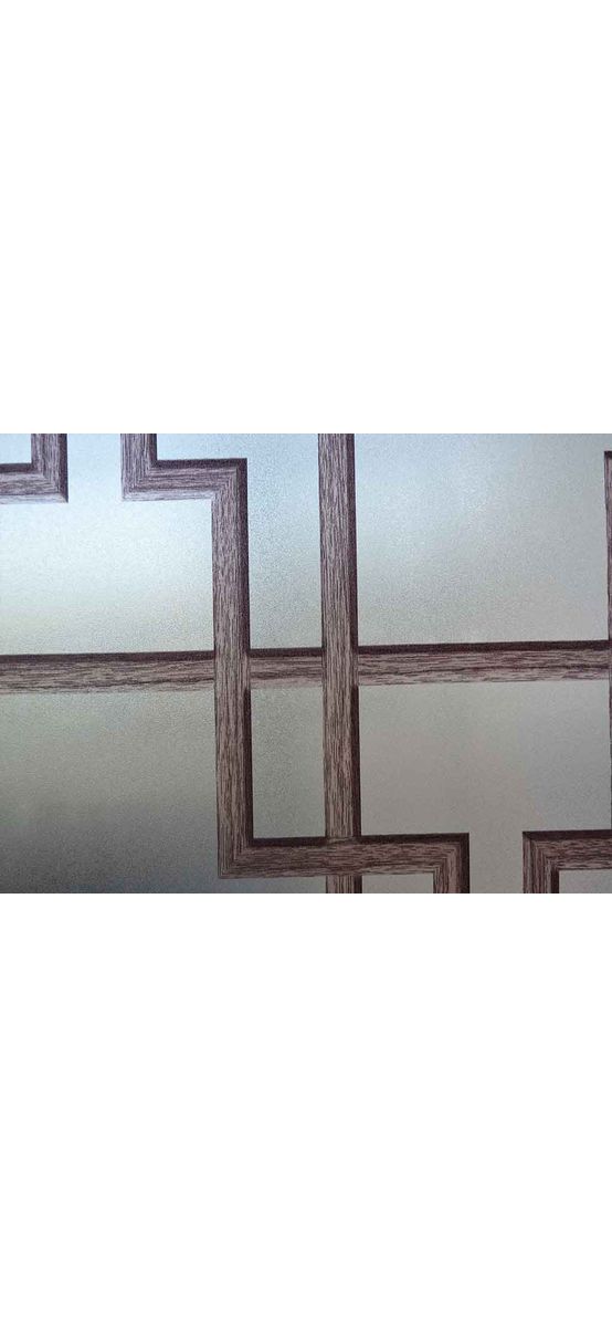 Folie geam autoadezivă Wood, Folina, imprimeu geometric, maro, rola de 90x400 cm