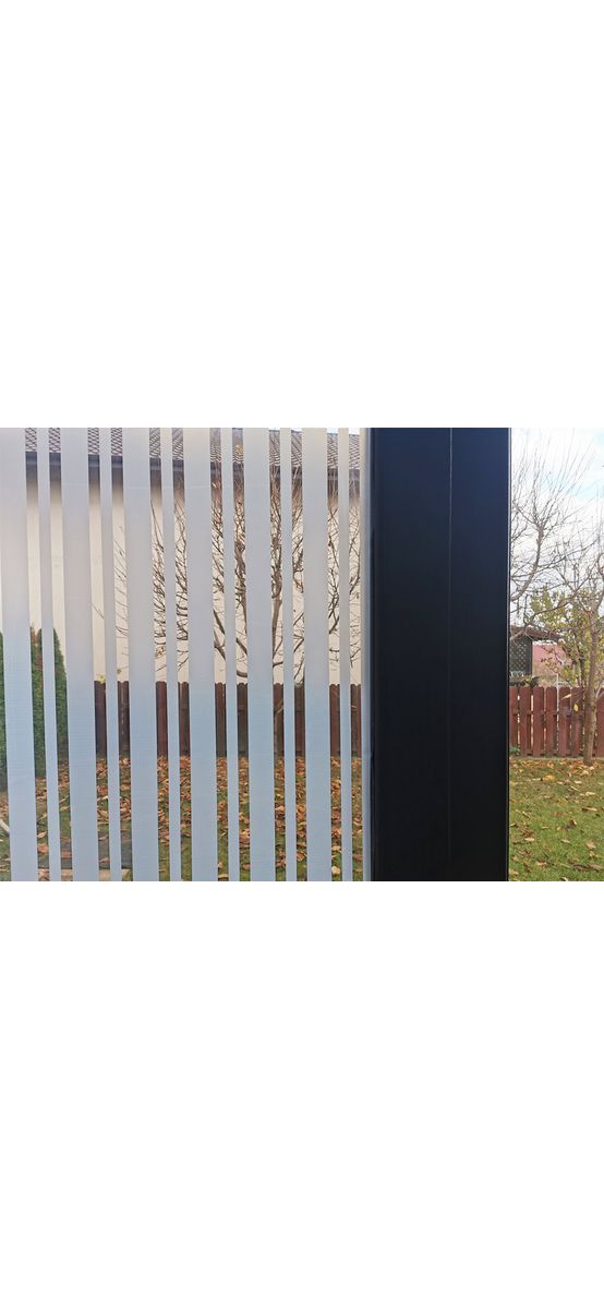 Folie geam autoadezivă, Linea, transparentă cu dungi albe, rolă de 75x190 cm