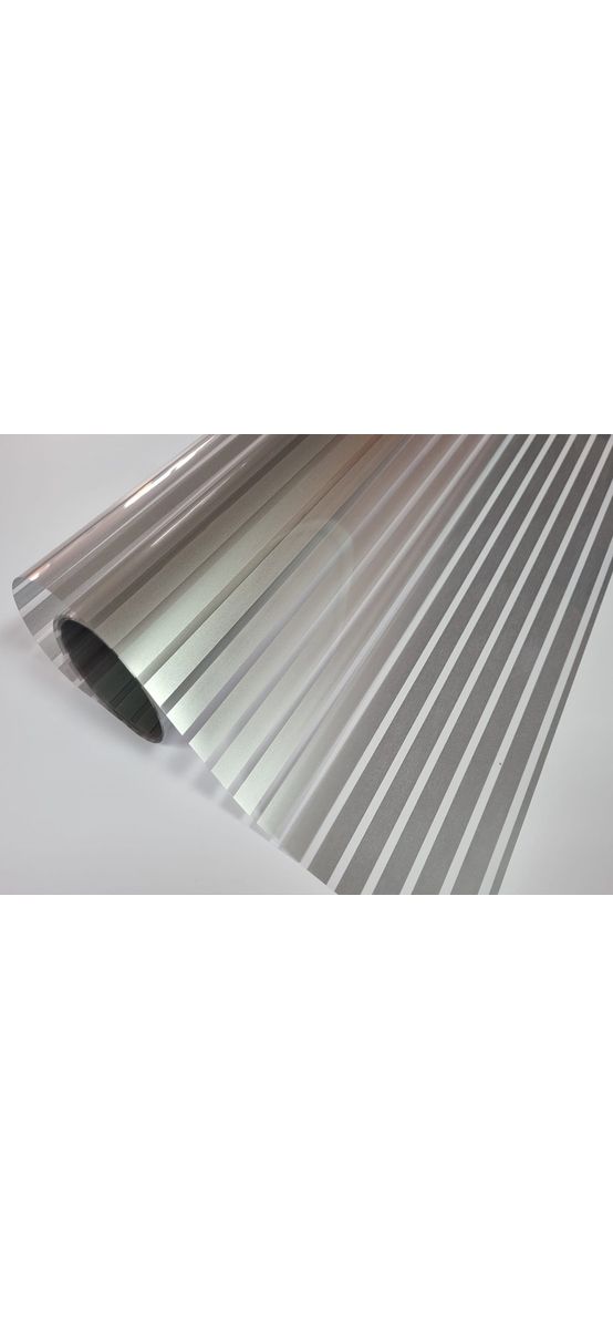 Folie geam autoadezivă, Iridium Silver, transparentă cu dungi orizontale argintii, rolă de 75x152 cm