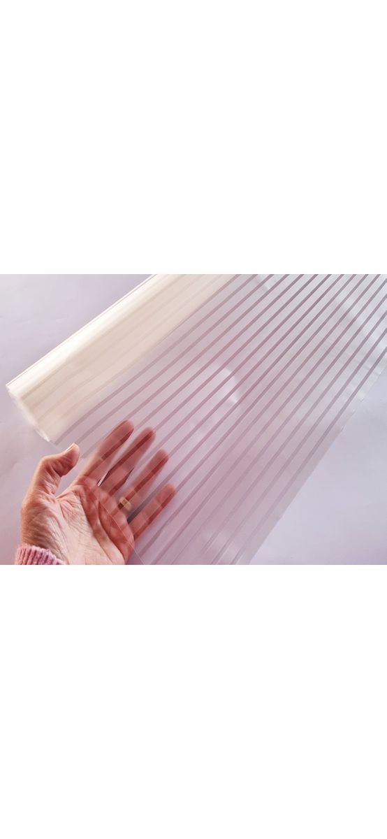 Folie geam autoadezivă Office Iridium, transparentă cu dungi sablate crem, rolă de 75X152 cm