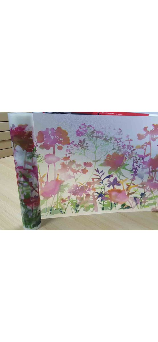 Folie geam electrostatică Miraflores, d-c-fix, imprimeu floral, multicolor, lățime 45 cm