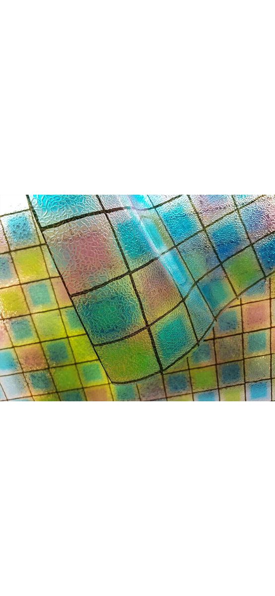 Folie geam electrostatică Lisa, Folina, imprimeu vitraliu, multicolor, lățime 90 cm