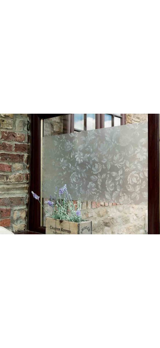 Folie geam autoadezivă Damast, d-c-fix, imprimeu floral, translucidă, rolă de 45x200 cm 