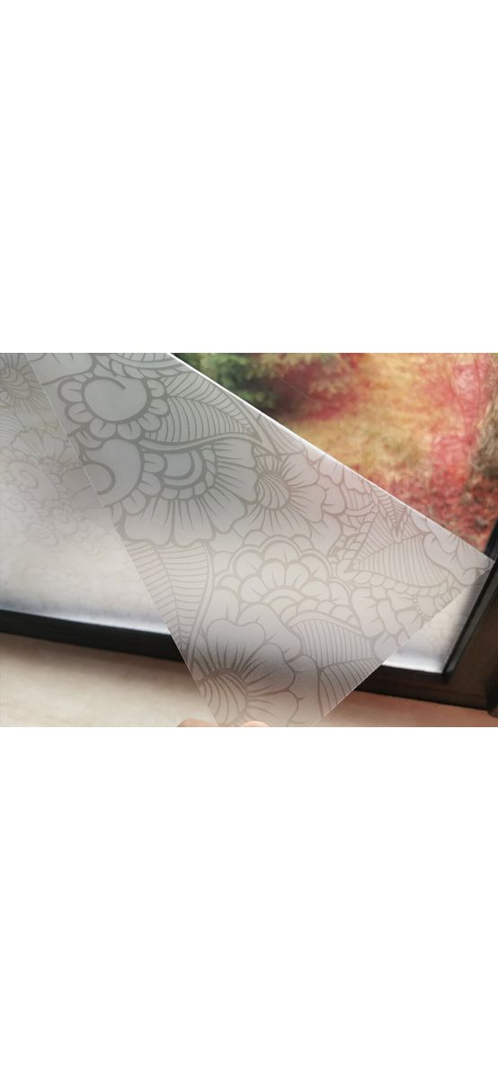 Folie geam autoadezivă Basia, Folina, model floral, 100 cm lăţime