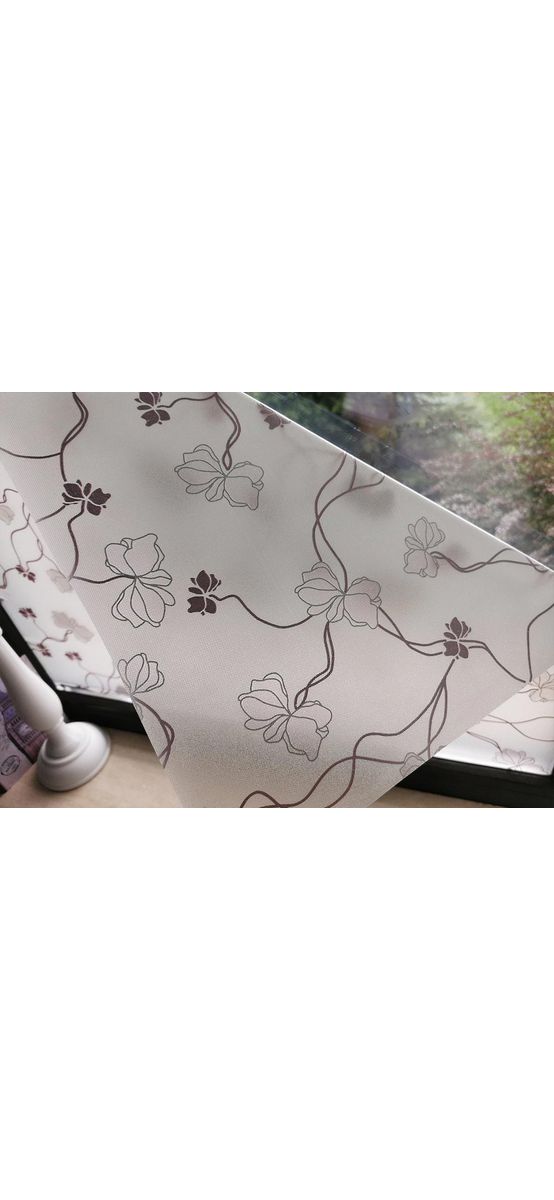 Folie geam autoadezivă Flora, Folina, imprimeu floral, mov, 90x200 cm