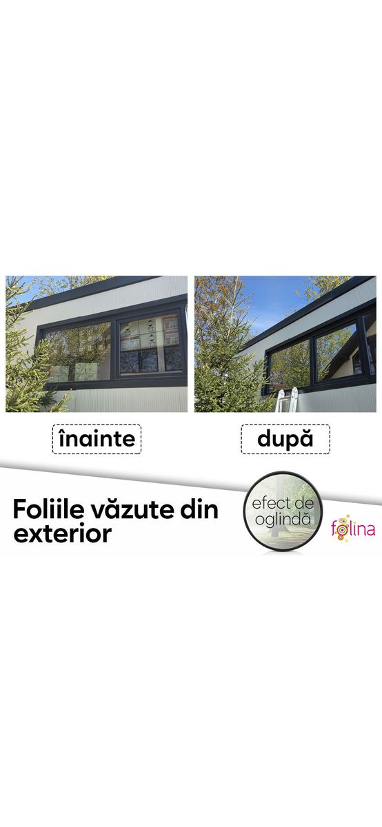 Folie protecție solară reflexivă 83%, SOL 112, efect de oglindă, cu aplicare la exterior, rolă de 75x200 cm