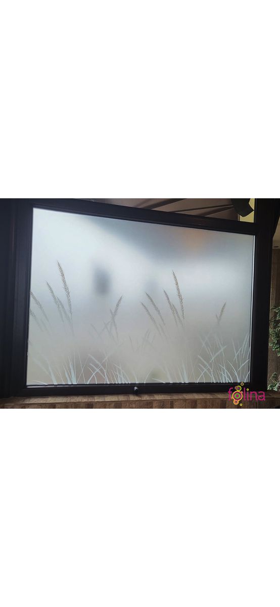 Folie geam autoadezivă, Folina, sablare cu model trestie, rolă de 100x100 cm 