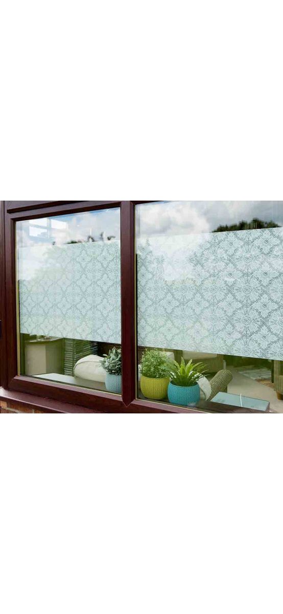 Folie geam electrostatică Rosalina, d-c-fix, imprimeu floral, translucid, lățime 45 cm