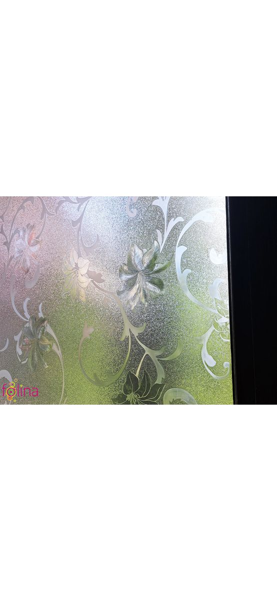 Folie geam autoadezivă, Folina, sablare cu model floral clasic, 120 cm lăţime