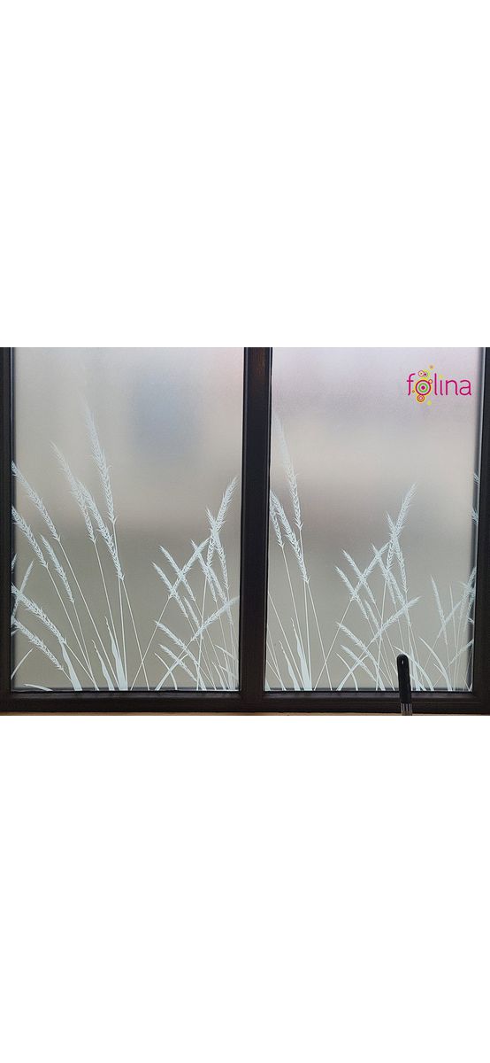 Folie geam autoadezivă, Folina, sablare cu model trestie, rolă de 100x100 cm 