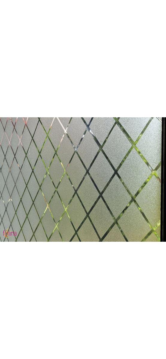 Folie geam autoadezivă, Folina, sablare cu romburi translucide, 120 cm lăţime
