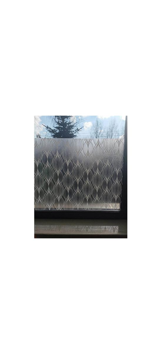 Folie geam electrostatică Charis, d-c-fix, efect de sablare, imprimeu alb, 67X90 cm