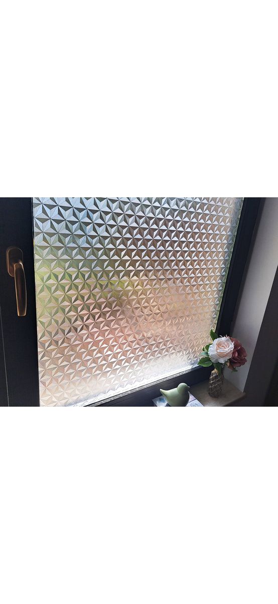 Folie geam autoadezivă, Folina, sablare cu model geometric translucid, 120 cm lăţime