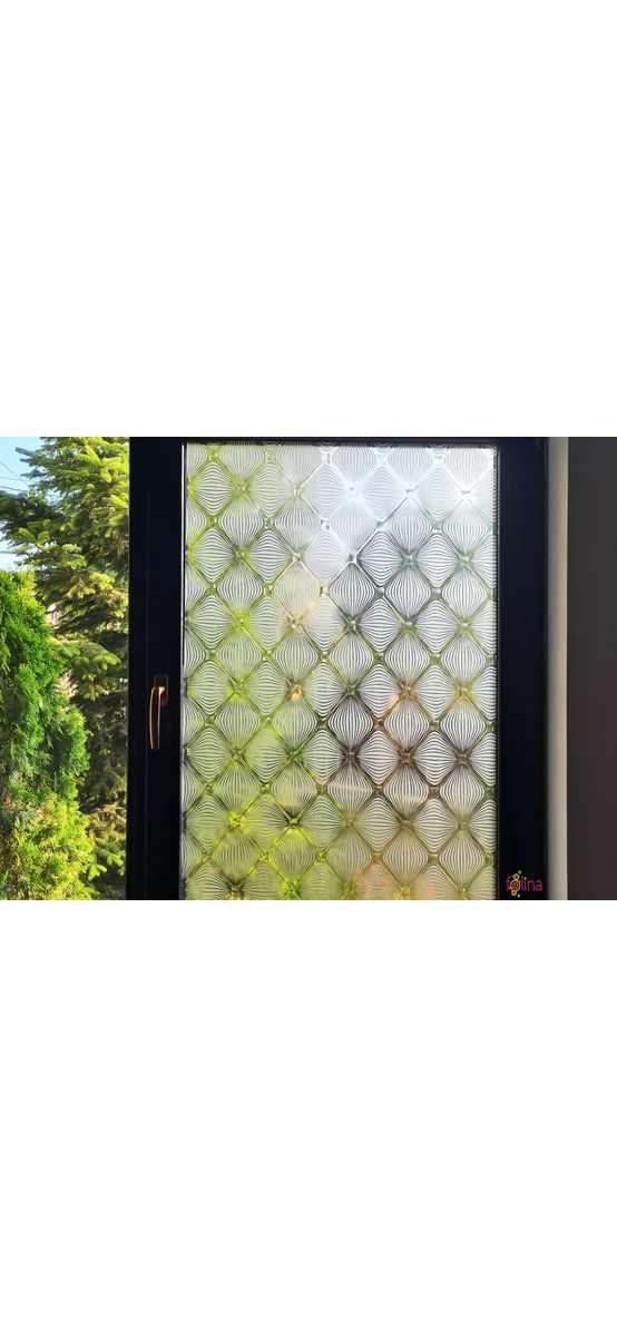 Folie geam autoadezivă, Folina Bloom, sablare cu model translucid, 120 cm lăţime