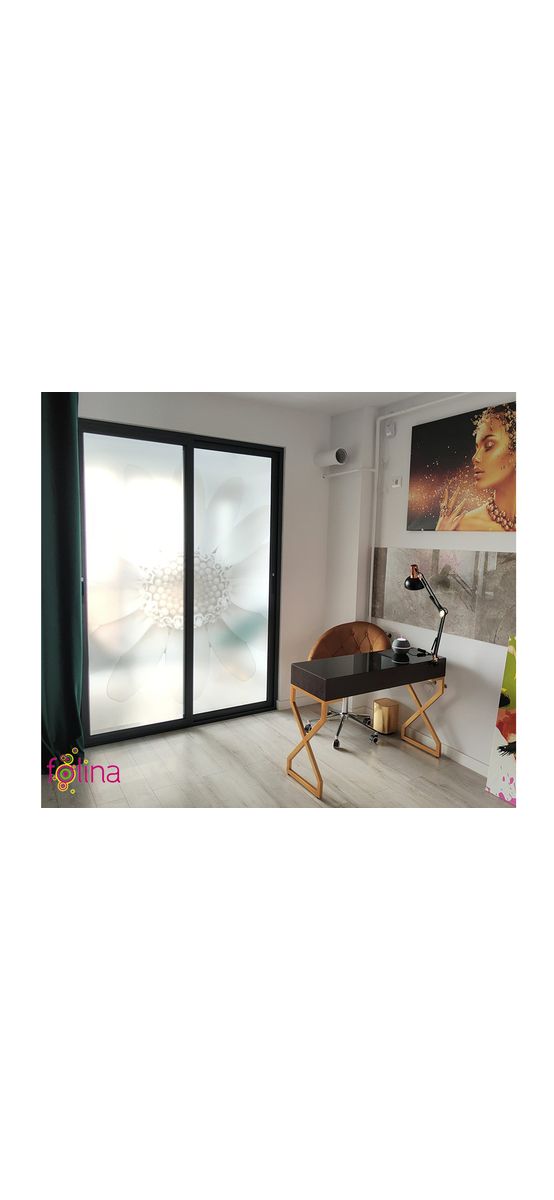 Set 2 role Folie sablare decorativă Margareta, Folina, pentru uşi din sticlă, role de 100x210 cm