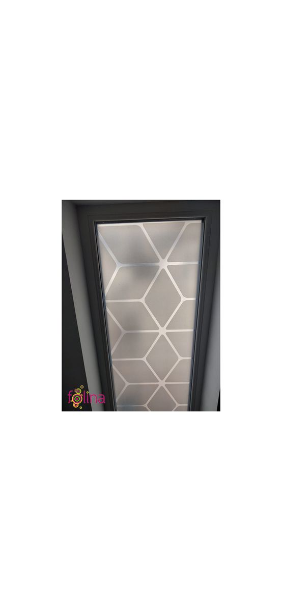 Folie sablare uşă din sticlă, Folina, model geometric, rolă de 100x210 cm, cu racletă aplicare