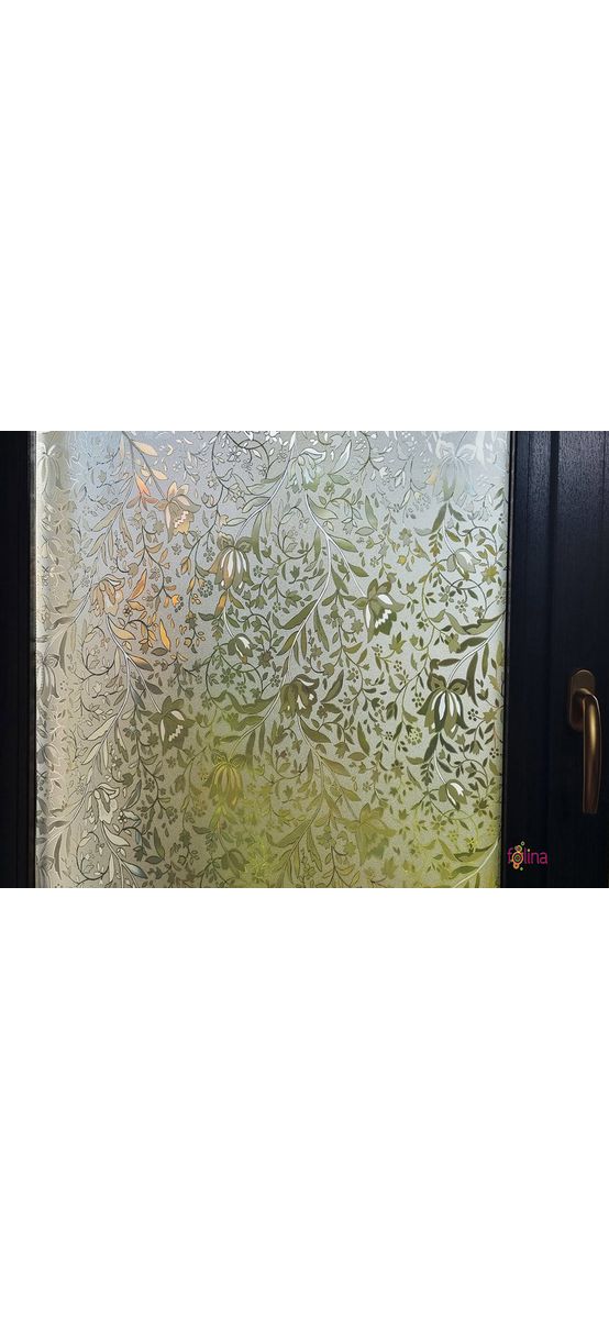 Folie geam autoadezivă, Folina Floralis, sablare cu model floral translucid, 120 cm lăţime