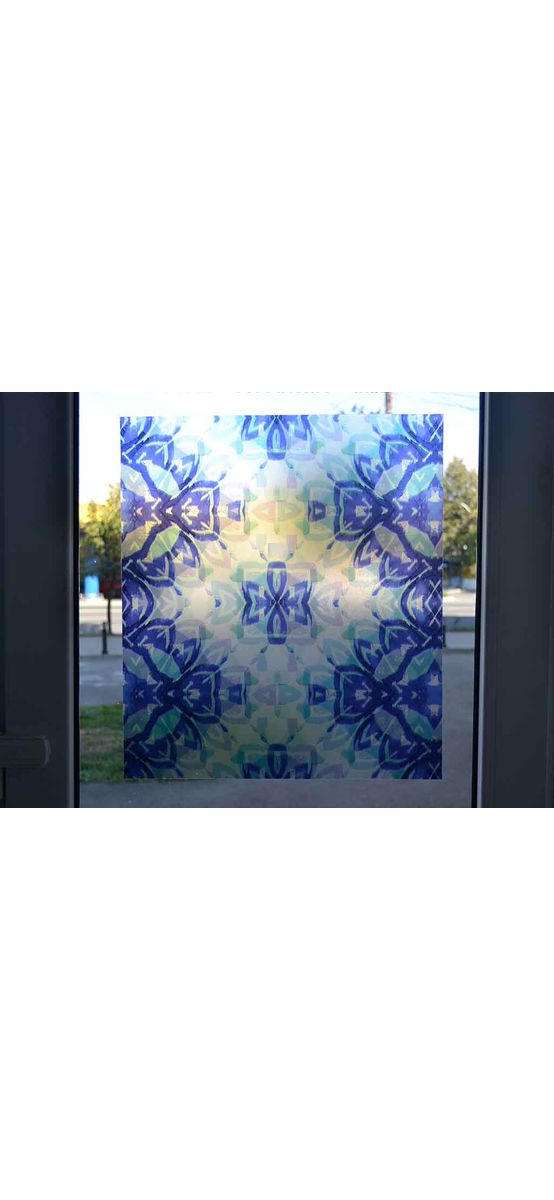 Folie geam autoadezivă Birmingham, Alkor, imprimeu vitraliu, multicolor, lățime 45 cm