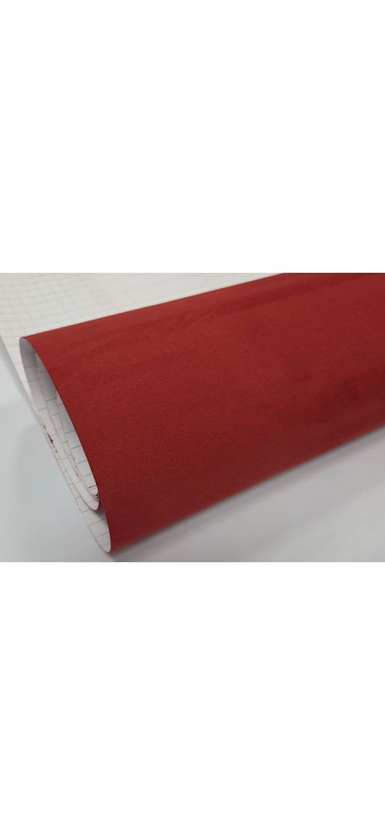 Material autoadeziv imitație piele întoarsă roșu teracotă (Suedette), lățime 152 cm, se vinde la metru liniar