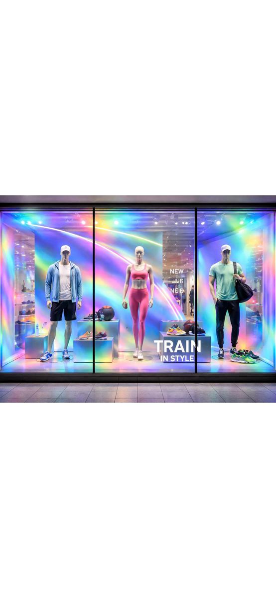 Folie geam iridiscenta Rainbow Blue, efect oglinda multicolor, 137  cm lățime, vanzare la metru