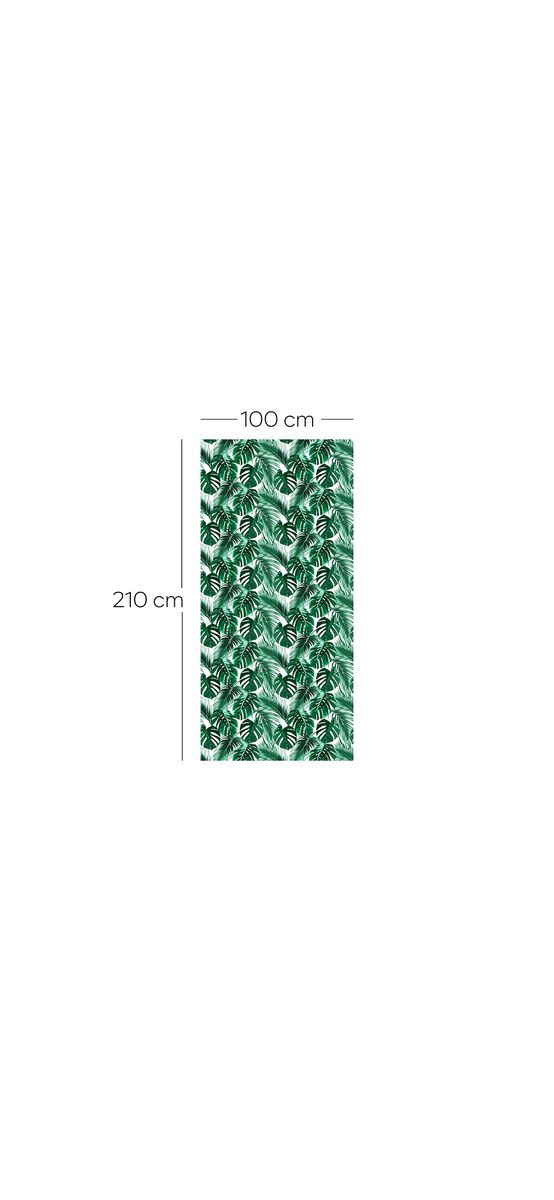 Folie geam cabină duş, Folina, sablare cu imprimeu frunze verzi, rolă de 100x210 cm
