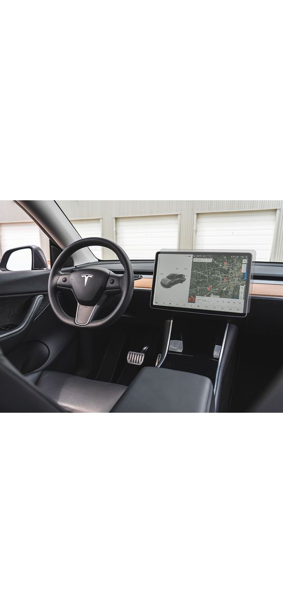Folie de protecție groasă, foarte rezistentă, pentru ecran multimedia și afișaj de bord pentru Tesla Y / Tesla 3 - setul conține racletă aplicare și lavetă microfibră