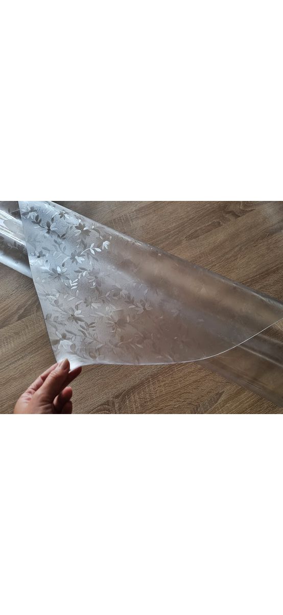 Folie protecţie blat mobilă, transparentă cu model floral, fără adeziv, 1.5 mm grosime, 100X100 cm