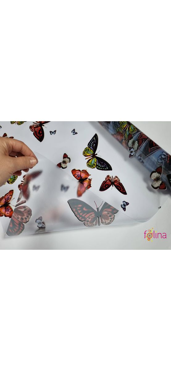Folie protecţie mobilă Paradiso Lilith, d-c-fix, transparentă cu model fluturi coloraţi, 140x150 cm