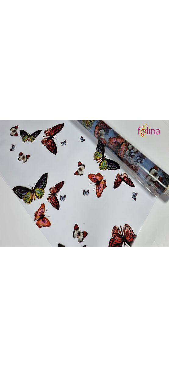 Folie protecţie mobilă Paradiso Lilith, d-c-fix, transparentă cu model fluturi coloraţi, 140x150 cm