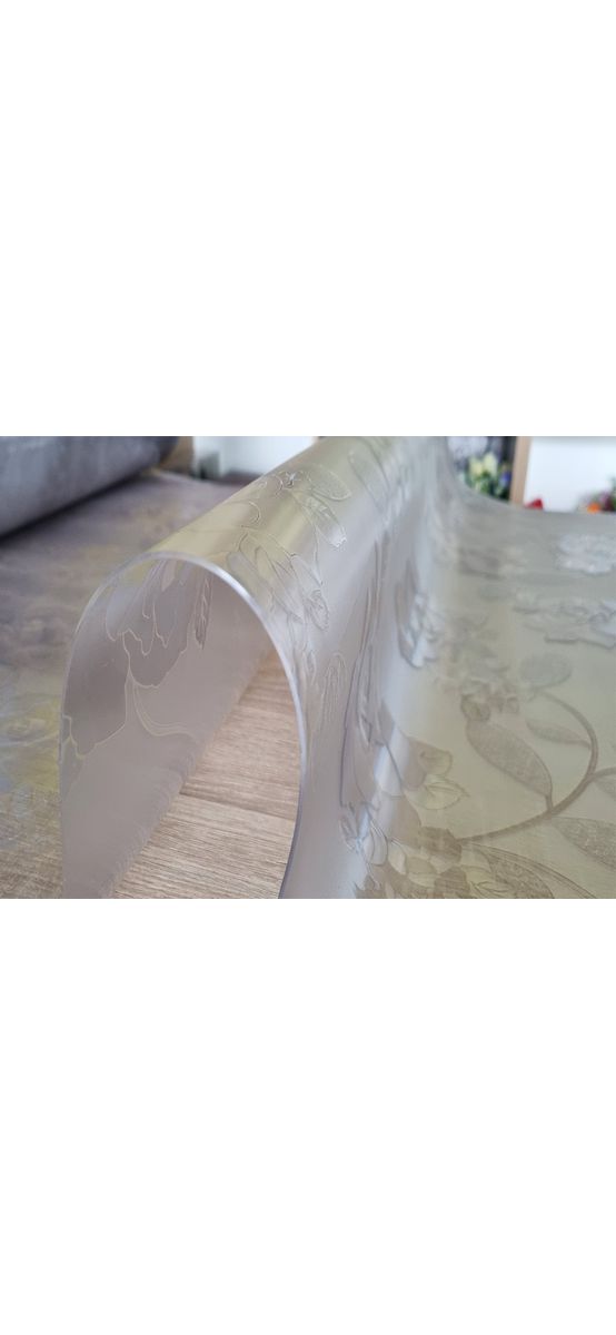 Folie protecţie blat mobilă, transparentă cu model floral, trandafiri, fără adeziv, 1.5 mm grosime, 100 cm lăţime