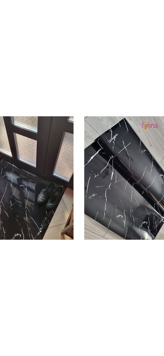 Folie protecţie imitaţie marmură neagră, fără adeziv, 1.2 mm grosime, 100 cm lăţime