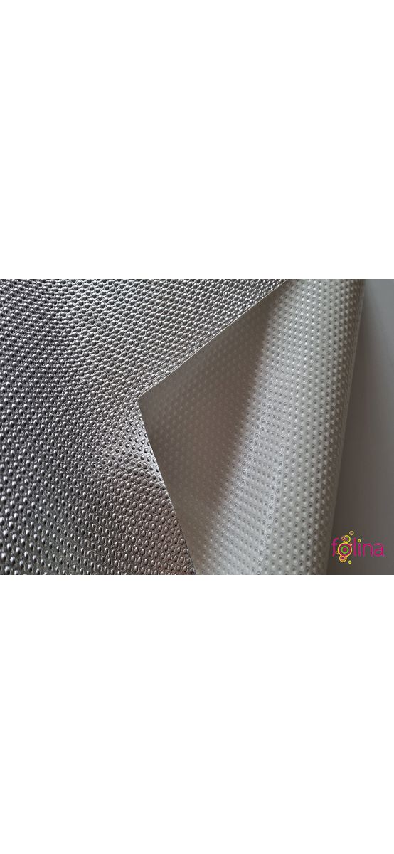 Folie protecţie sertar cu aspect metalic argintiu, fără adeziv, material impermeabil, rolă de 45 cm x 10 metri
