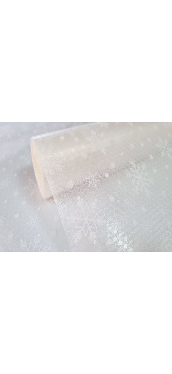 Folie protecţie sertar, EVA incolor cu model alb, material impermeabil, rolă de 50 cm x 5 metri