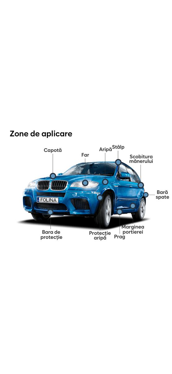 Folie de protecție transparentă împotriva zgârieturilor și razelor UV pentru autoturisme, motociclete și biciclete, rolă 3 cm x 5 m, racletă inclusă