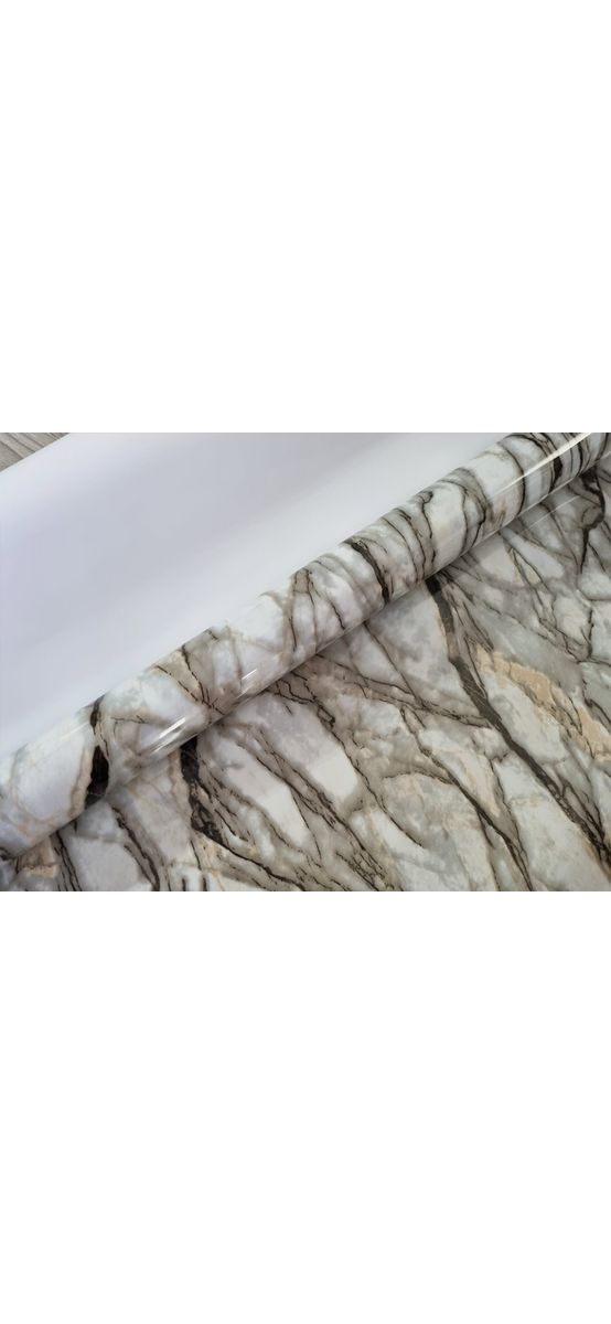 Folie protecţie imitaţie marmură bej, fără adeziv, 1,2 mm grosime, 100 cm lăţime
