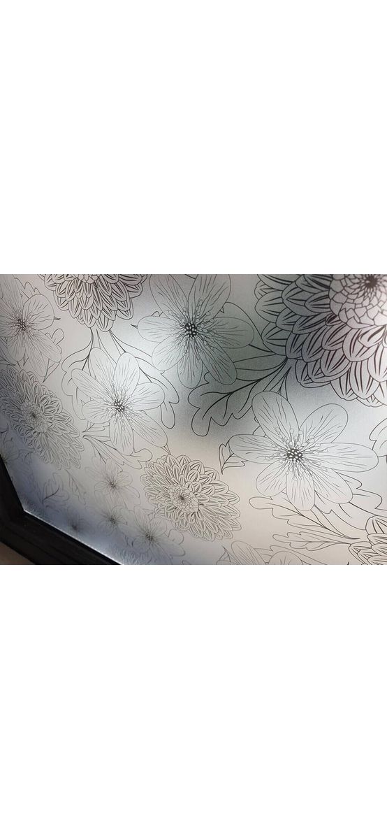 Folie geam autoadezivă Demetra, Folina, sablare cu model floral, 100 cm lăţime
