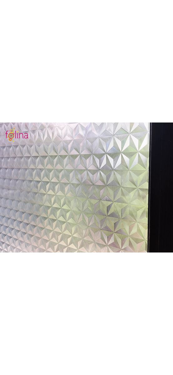 Folie geam autoadezivă, Folina, sablare cu model geometric translucid, 120 cm lăţime
