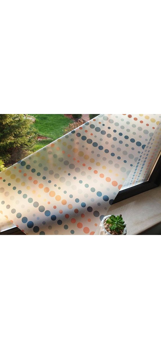Folie geam autoadezivă Kiddy, Folina, sablare cu model multicolor, 100 cm lăţime